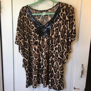 👛 Leopard Blouse 3x Dolman sleeves